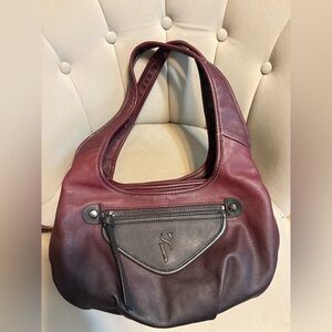 Simply Vera Vera Wang Burgundy and Black Hobo Bag